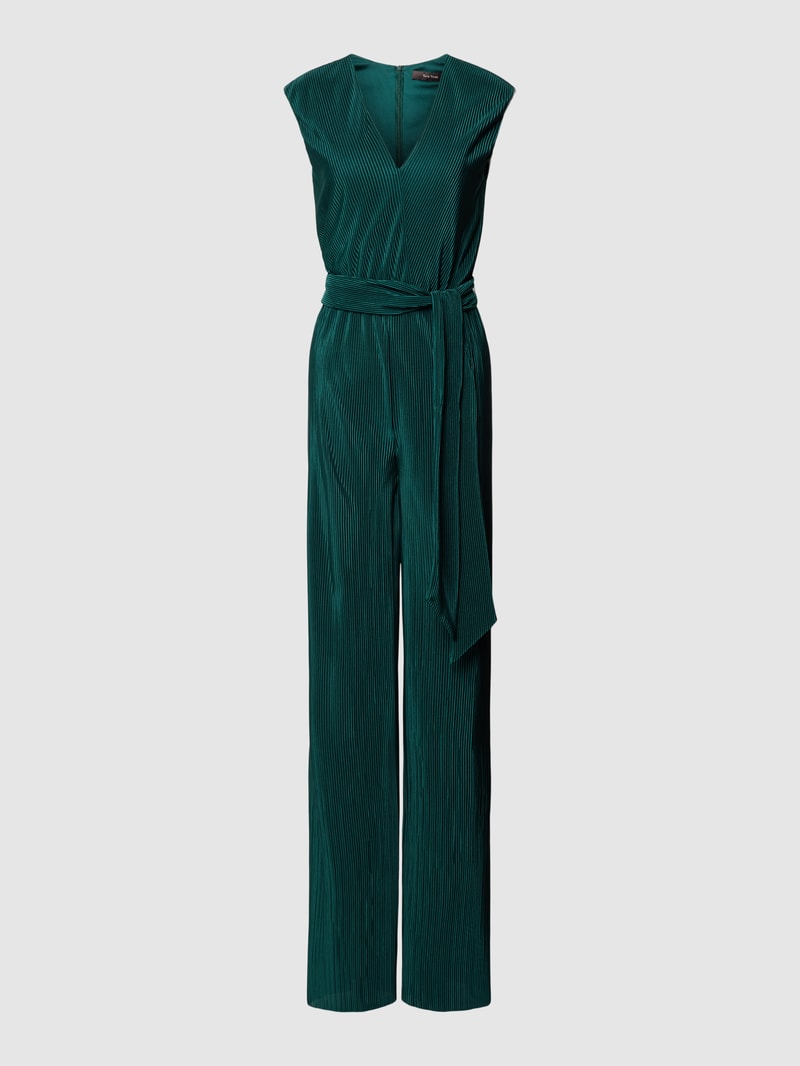 Jumpsuit mit Bindegürtel in grün