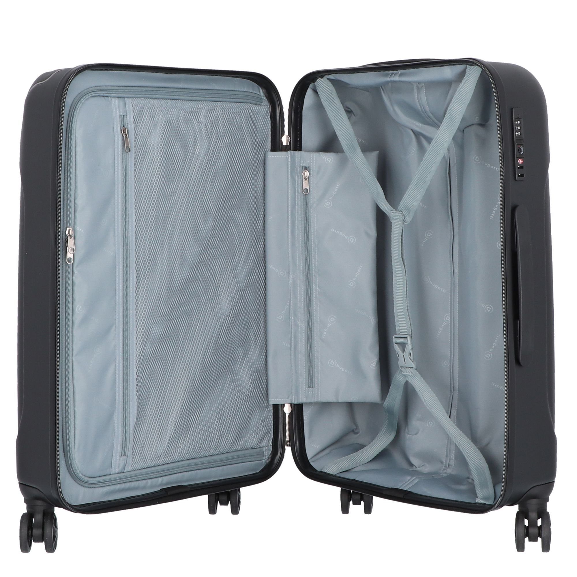 bugatti Trolleyset Valencia, 4 Rollen, (3-teilig, 3 tlg), ABS