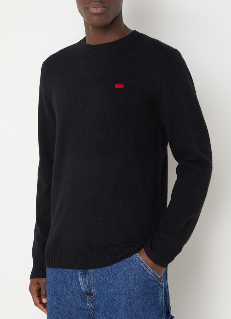 Pulover Levi's cu logo din amestec de lână tricotată fin