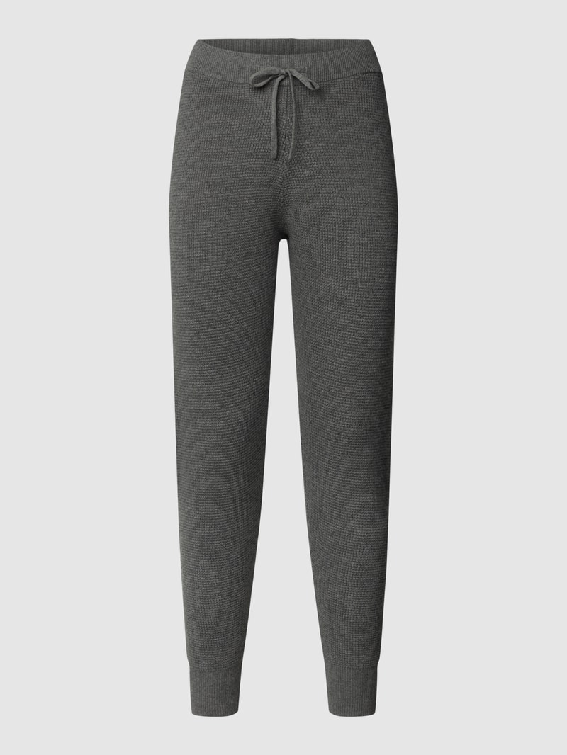 Sweatpants in Strick-Optik in dunkelgrau meliert