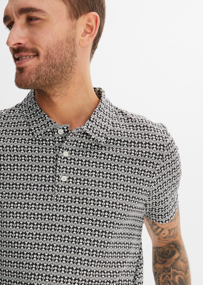 Poloshirt, Kurzarm mit Komfortschnitt und Minimaldruck
