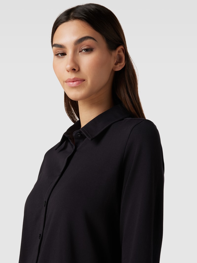 Hemdbluse mit Umlegekragen in schwarz