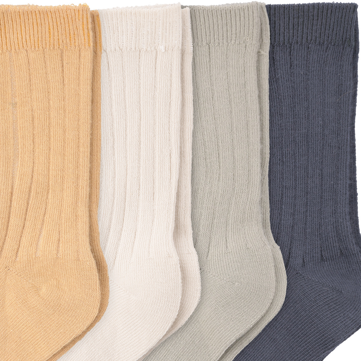 4 Paar Kinder Socken mit Rippstruktur