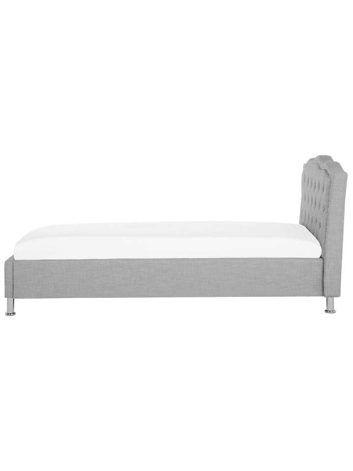 Beliani Einzelbett METZ in Grau/Silber - (W) 126 x (H) 102 x (L) 217 cm günstig kaufen onesize