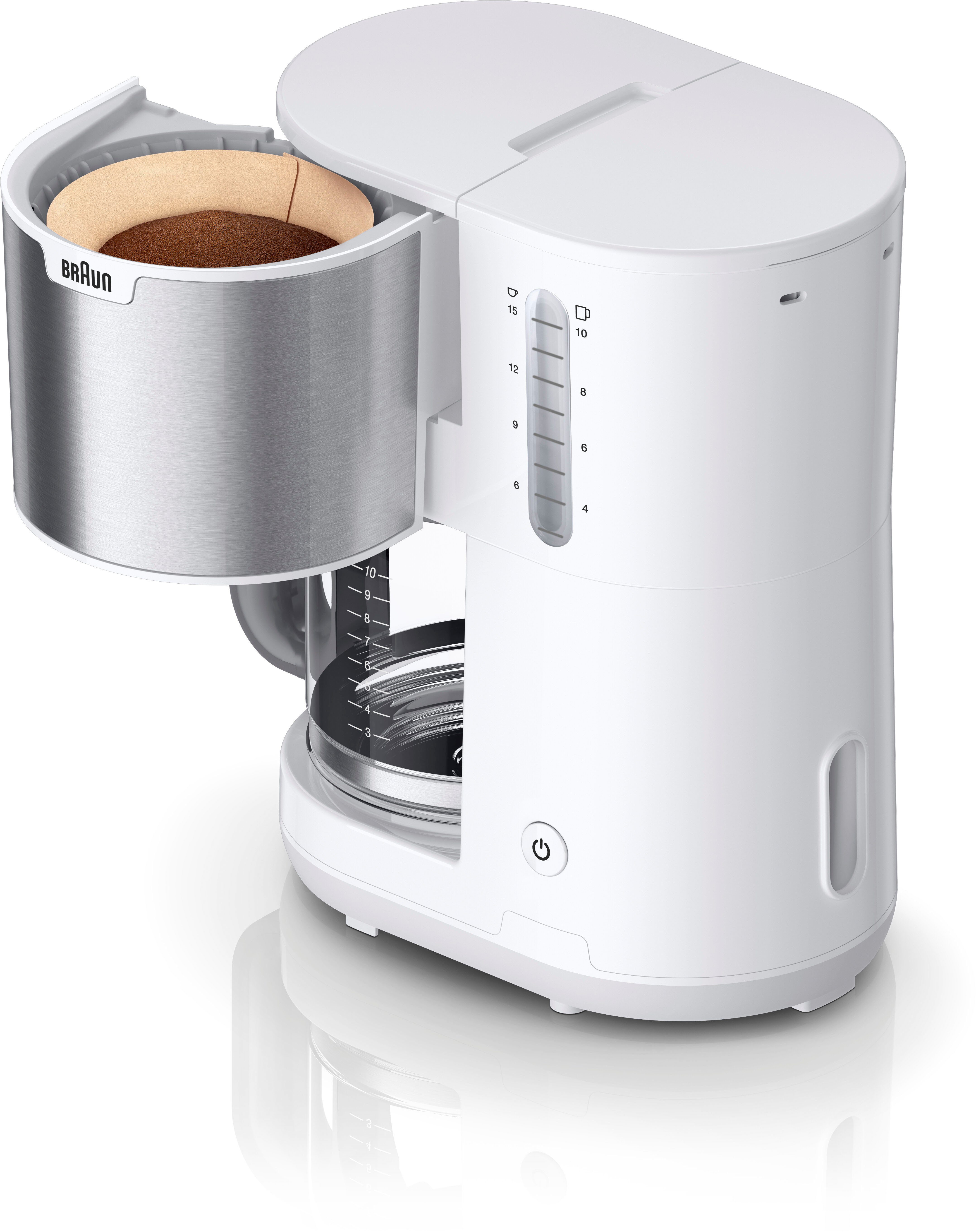 Braun Filterkaffeemaschine Braun PurShine KF1500 WH, Papierfilter