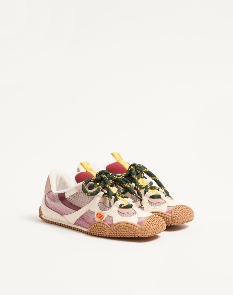 Baskets Amphibia en cuir de veau caoutchouté et cuir de veau