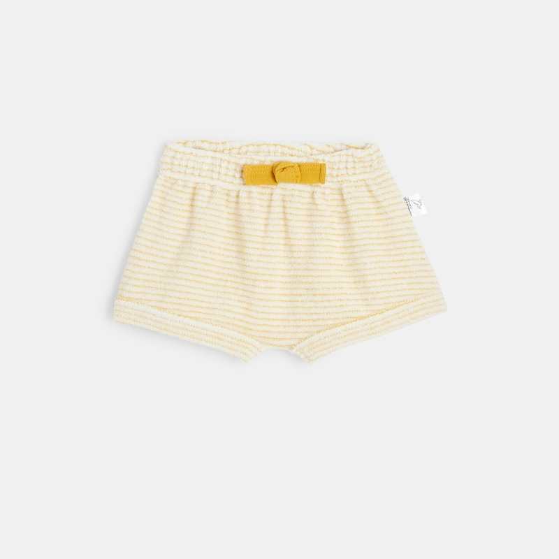 Short bébé en coton éponge bio jaune Absorba