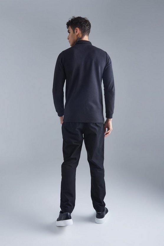 Langärmliges Slim-Fit Poloshirt