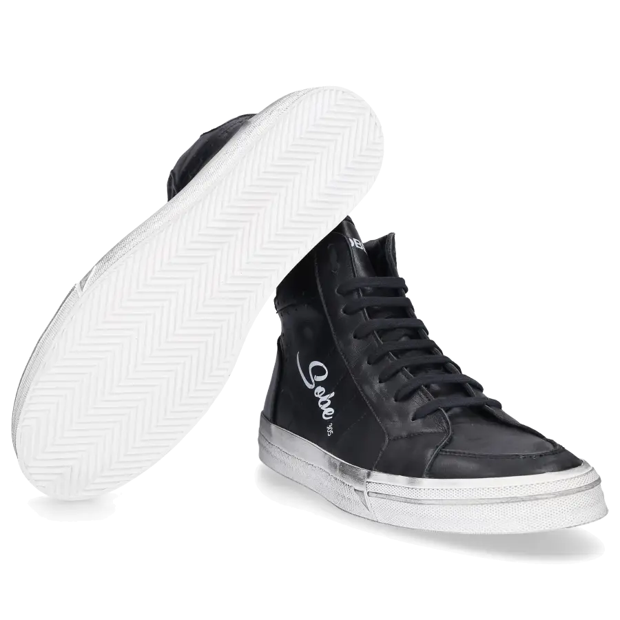 305 SOBE - Sneaker high RECORD Nappaleder - schwarz