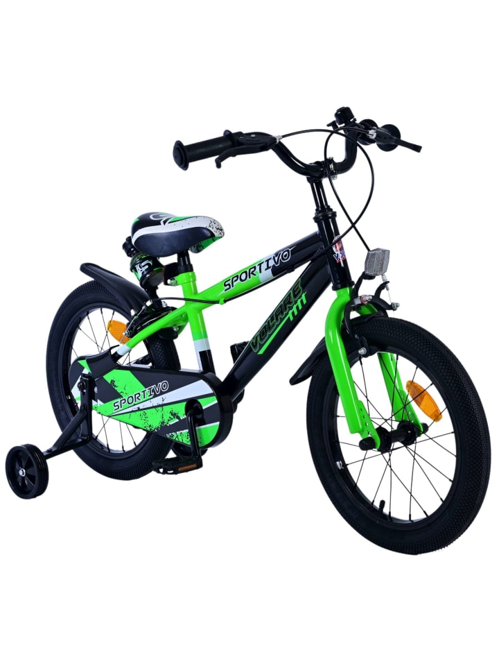 Volare Kinderfahrrad Sportivo für Jungen 16 Zoll Kinderrad Neon Schwarz Grün 4 Jahre günstig kaufen onesize