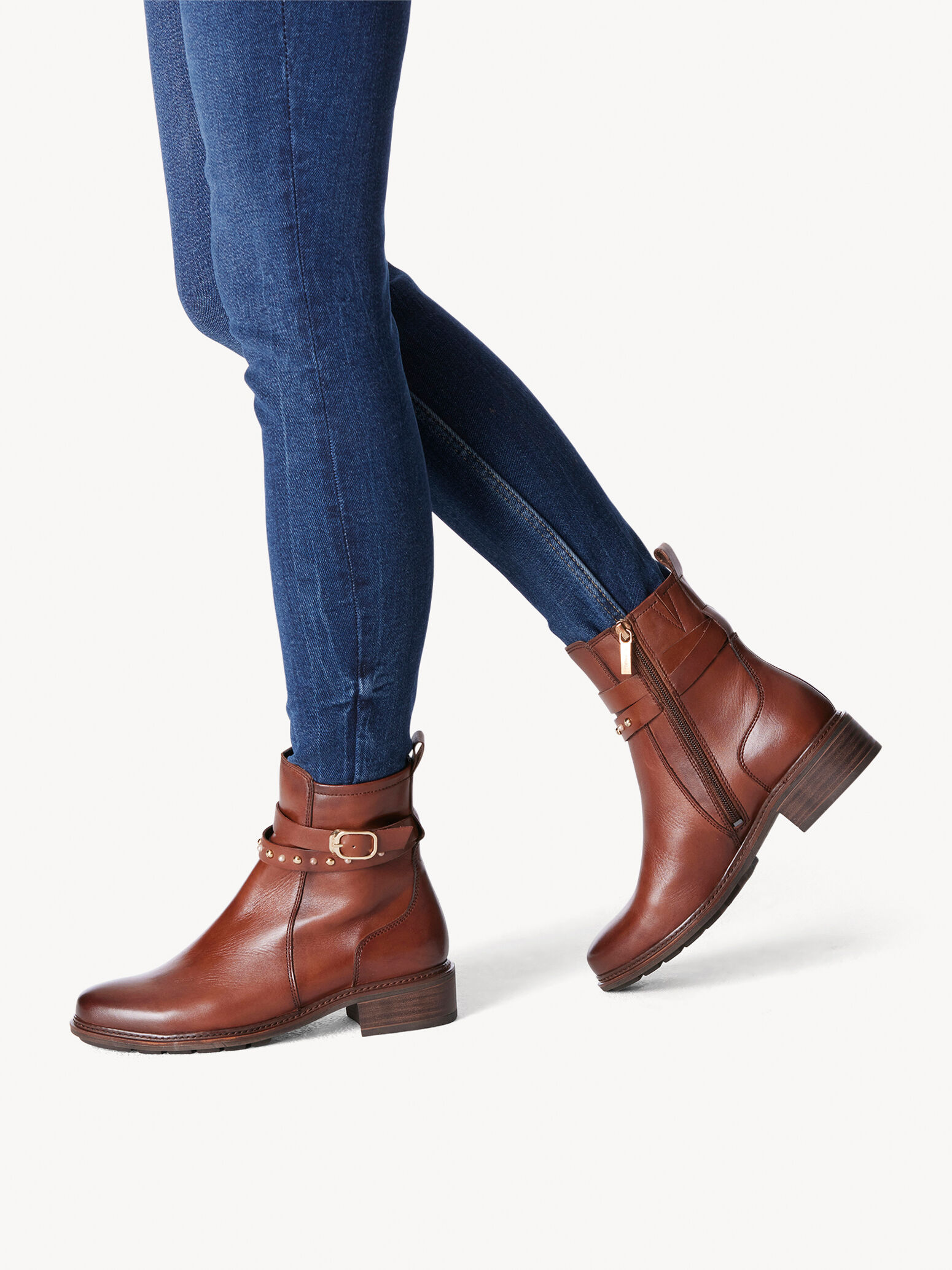 Bottine en cuir - marron
