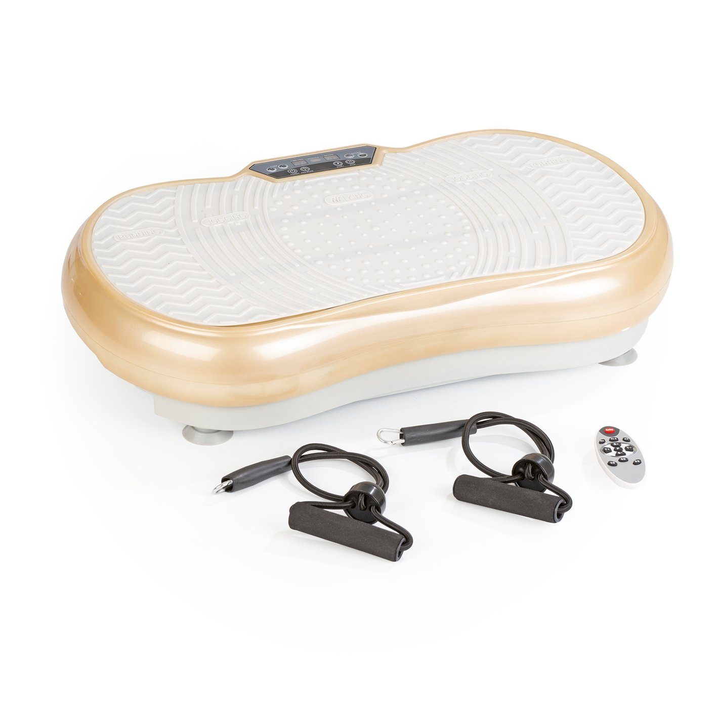 VITALmaxx Vibrationsplatte Ganzkörperplatte Vibrotrainer inkl. Expanderbänder 99 Stufen, 200,00 W, 4-teilig