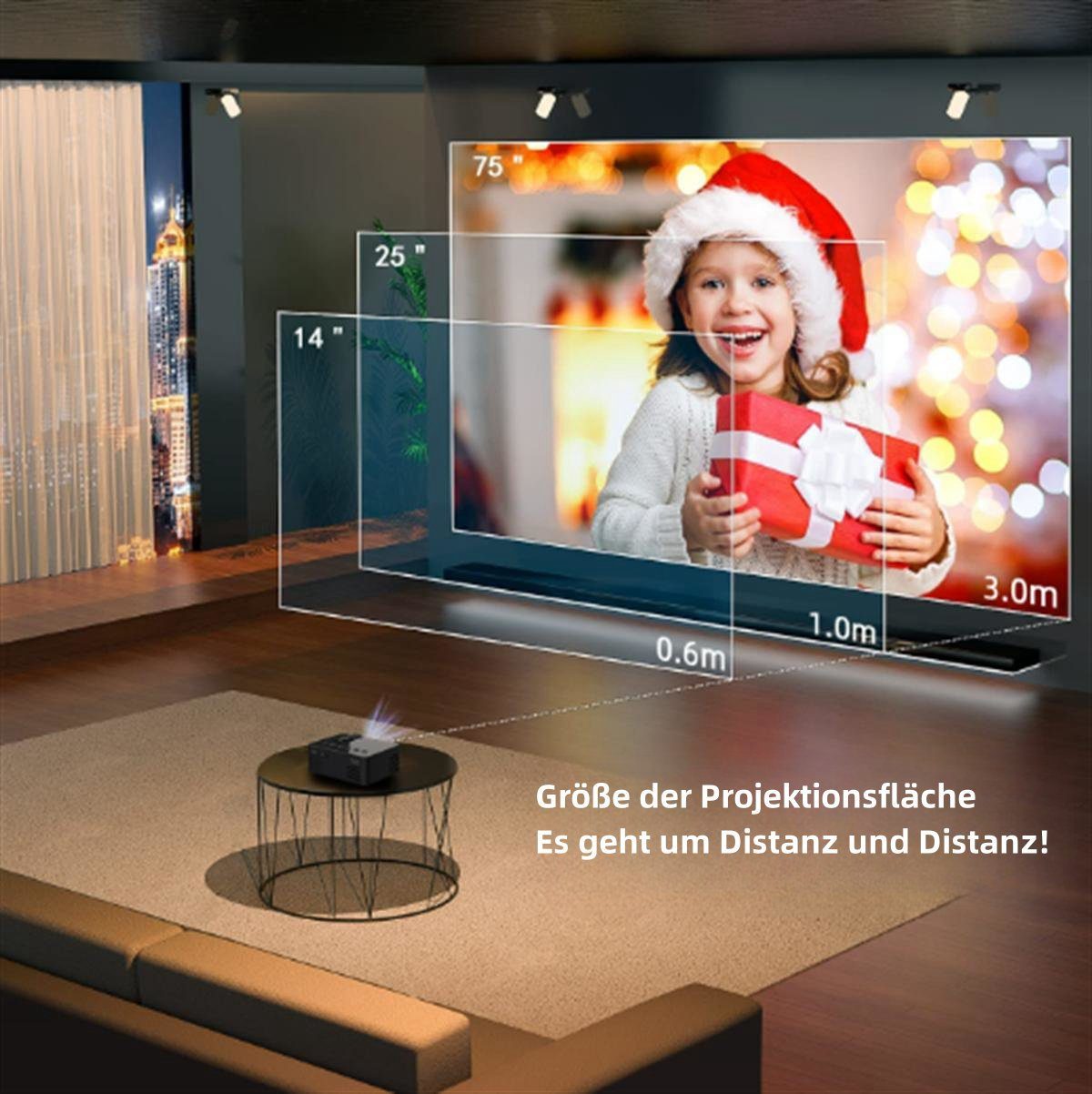 carefully selected Tragbarer LCD-HD-Projektor (Auflösung: 1920*1080, 4K, 15ANSI Lumen) LCD-Beamer