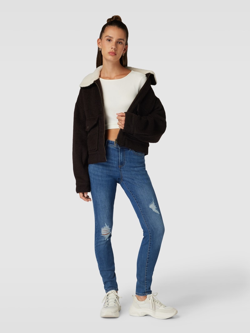 Skinny Jeans im Destroyed-Look Modell 'WAUW' in dunkelblau