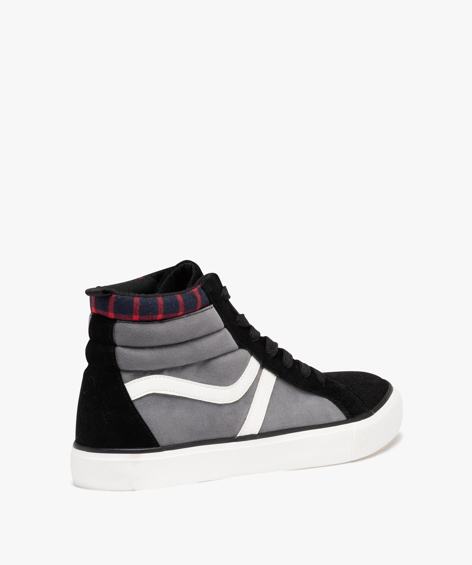 Baskets homme mid-cut en suédine à col rembourré noir | GEMO
