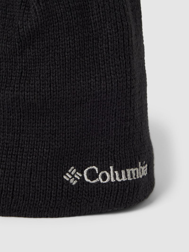 Strickmütze mit Label-Stitching Modell 'BUGABOO' in schwarz