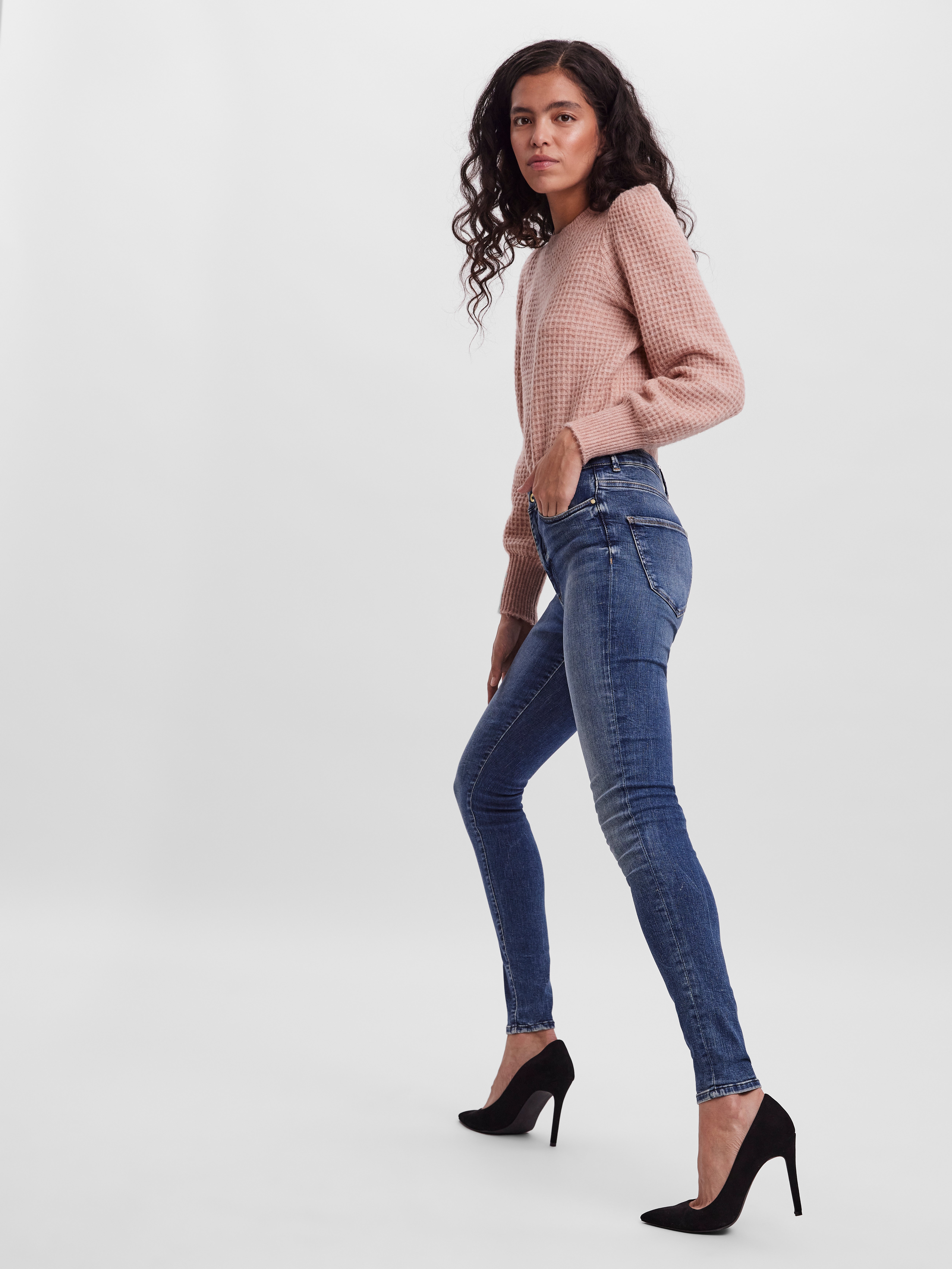 VMSOPHIA Hohe Taille Skinny Fit Jeans