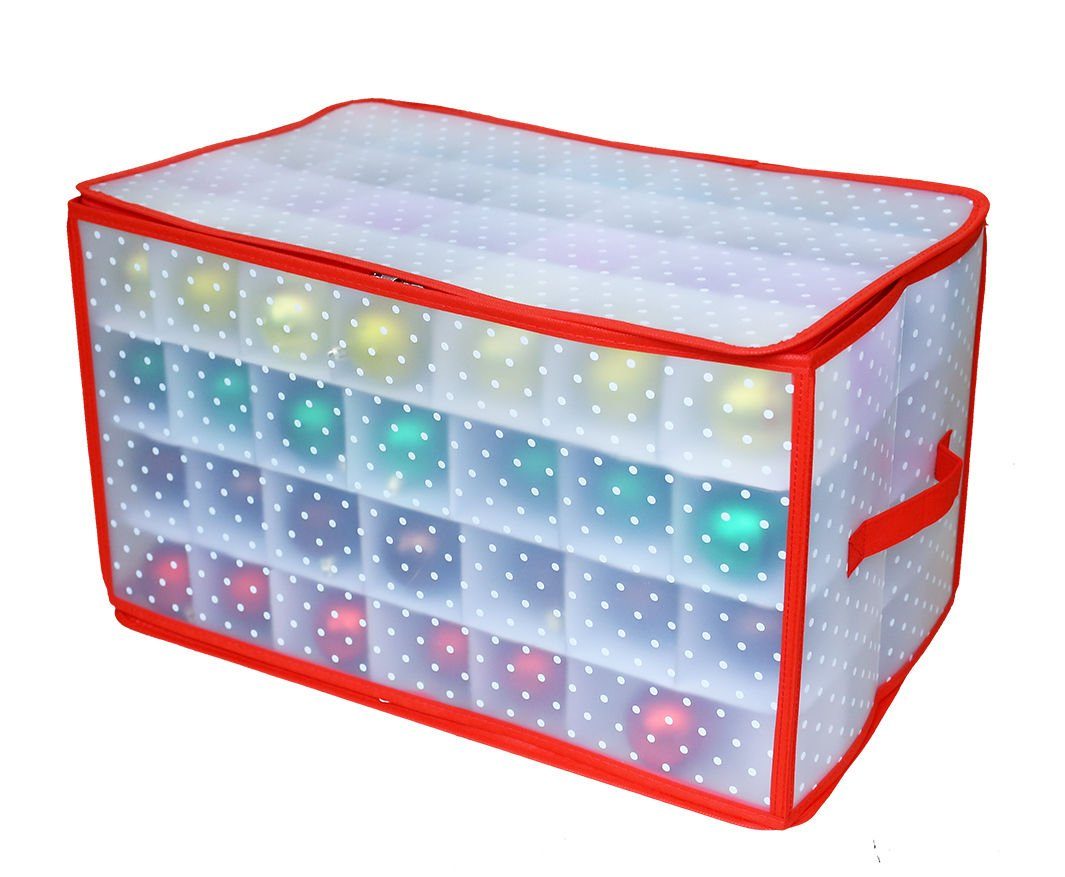Spetebo Aufbewahrungstasche XL Aufbewahrungsbox für 112 Christbaumkugeln, Weihnachtsschmuck Sortierbox Tragetasche
