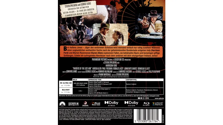 Indiana Jones - Jäger des verlorenen Schatzes  (+ Blu-ray)