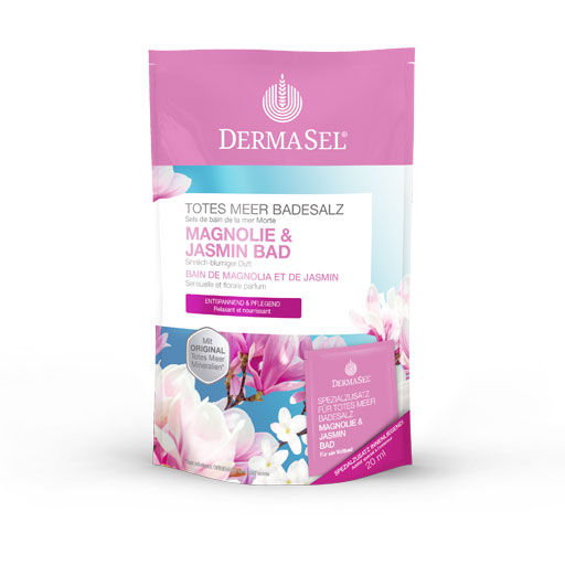 DERMASEL Totes Meer Badesalz Magnolie & Jasmin  1 P  Kombipackung