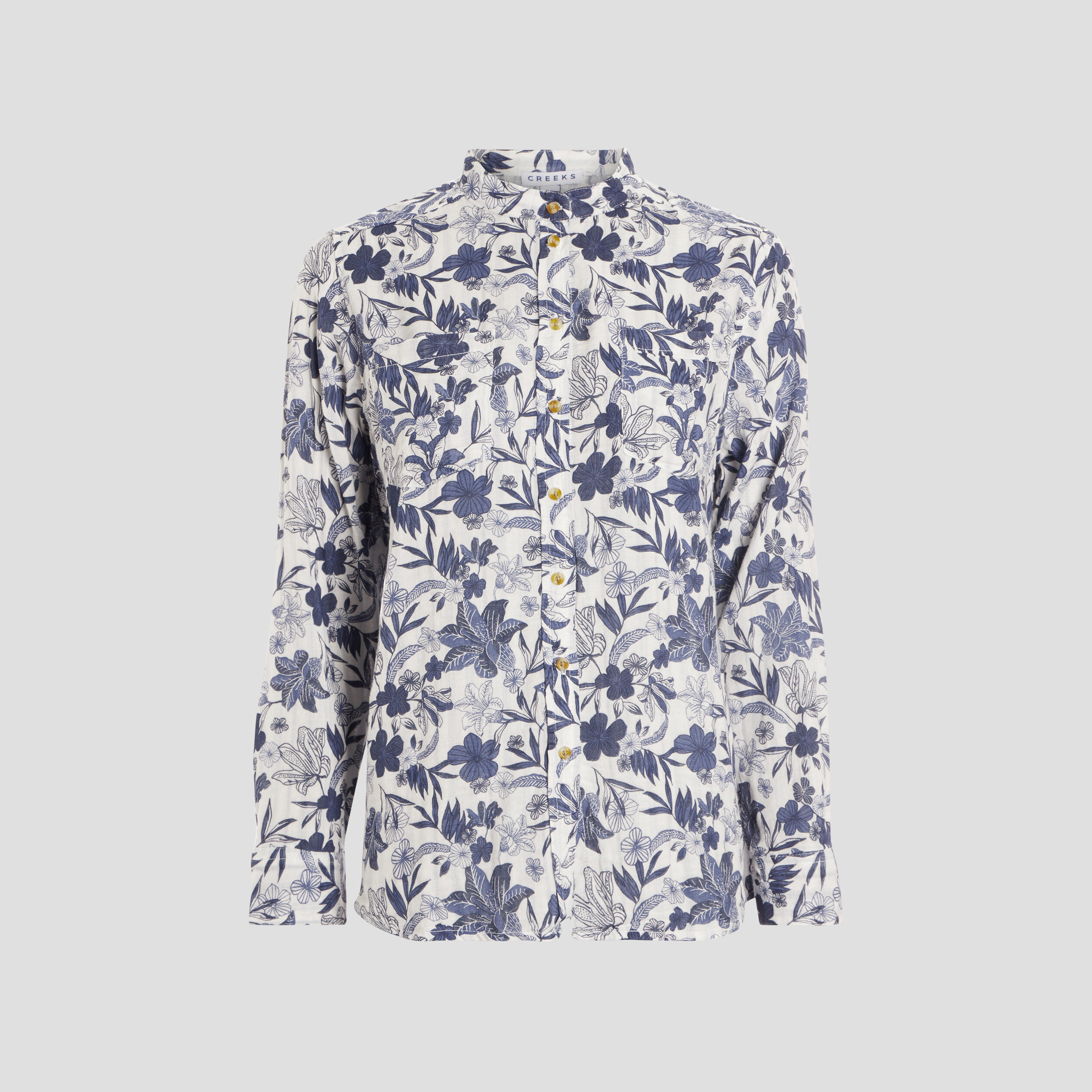 Chemise manches longues col mao ecru femme | La Halle
