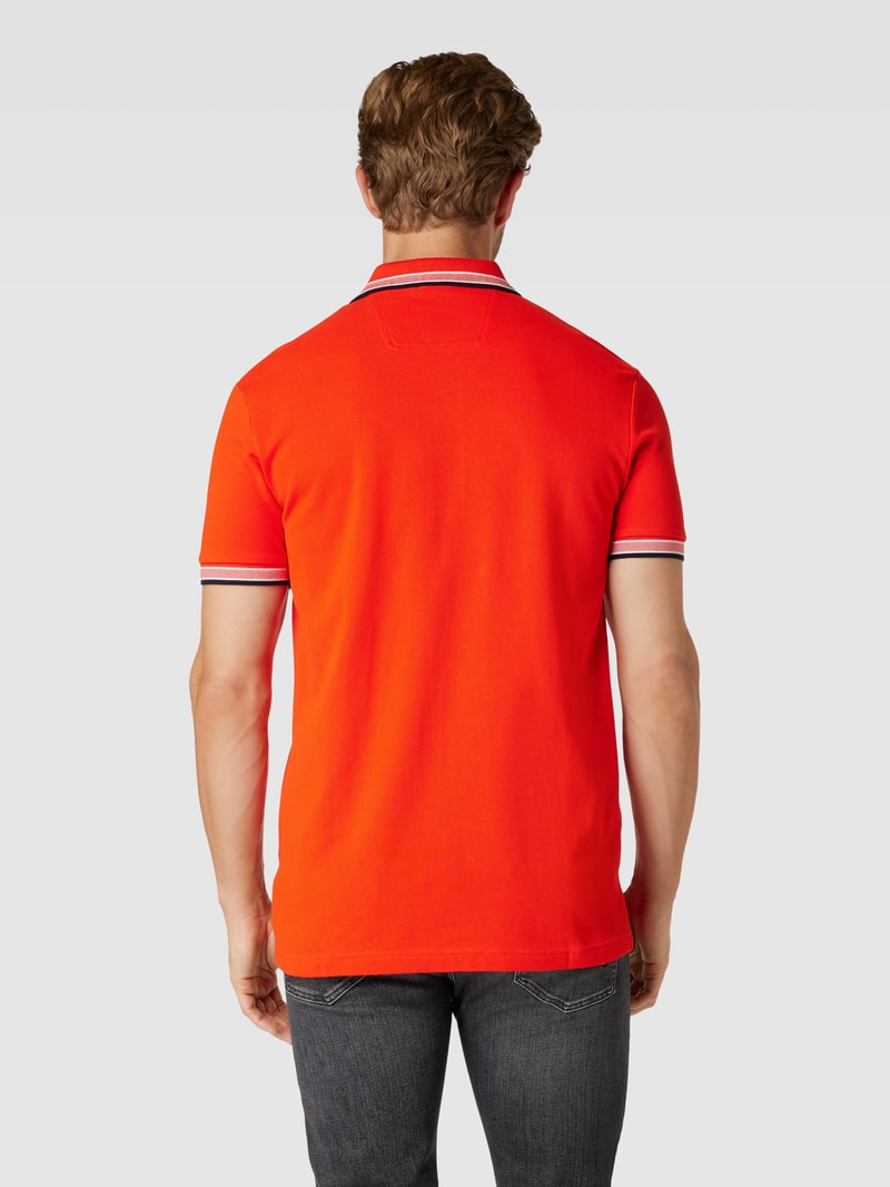 Poloshirt mit Label-Stitching Modell 'PADDY' in koralle