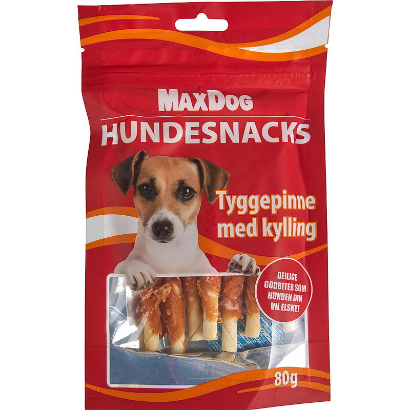 MaxDog Tyggepinner 400 g m/kylling, MaxDog