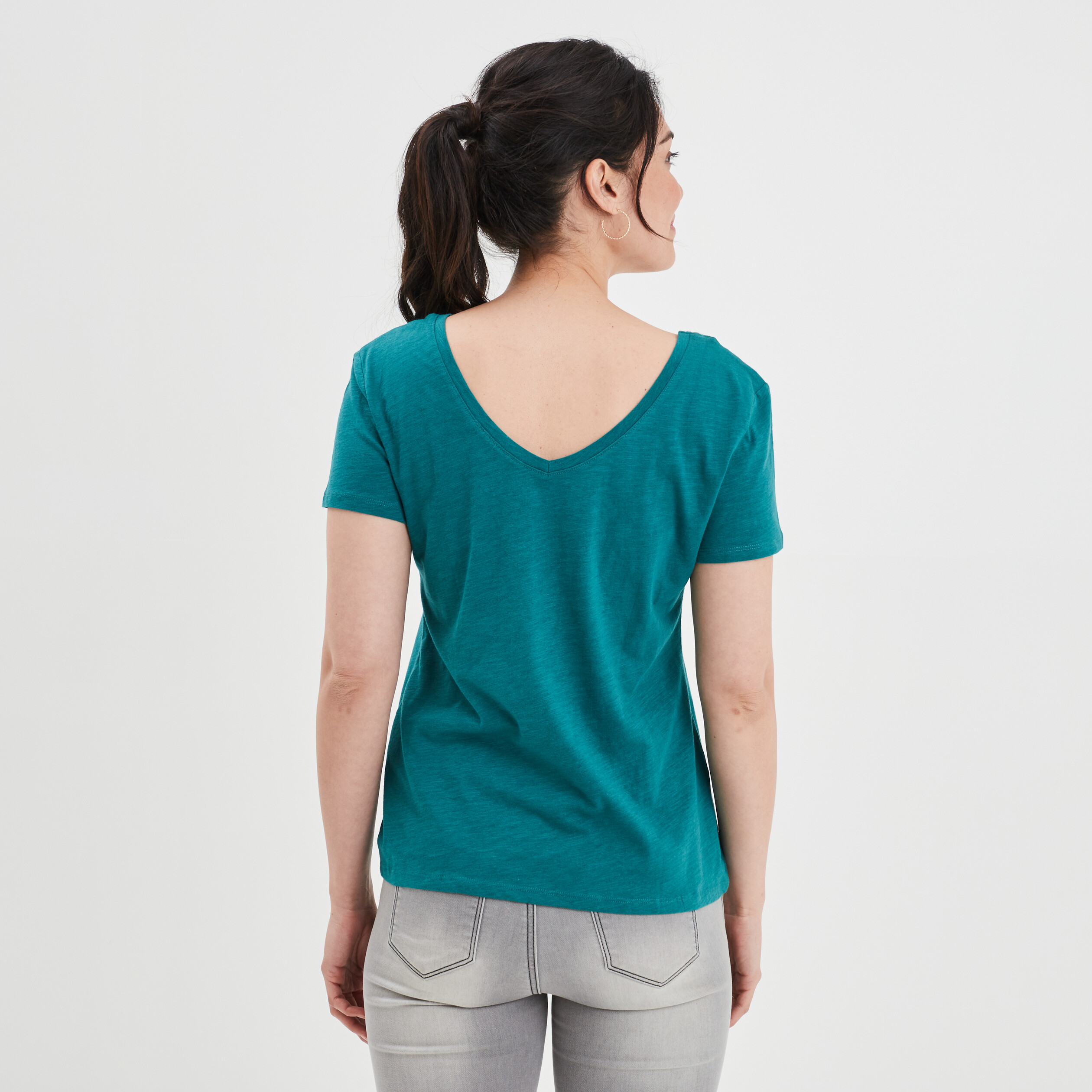 T-shirt à manches courtes vert émeraude femme | La Halle