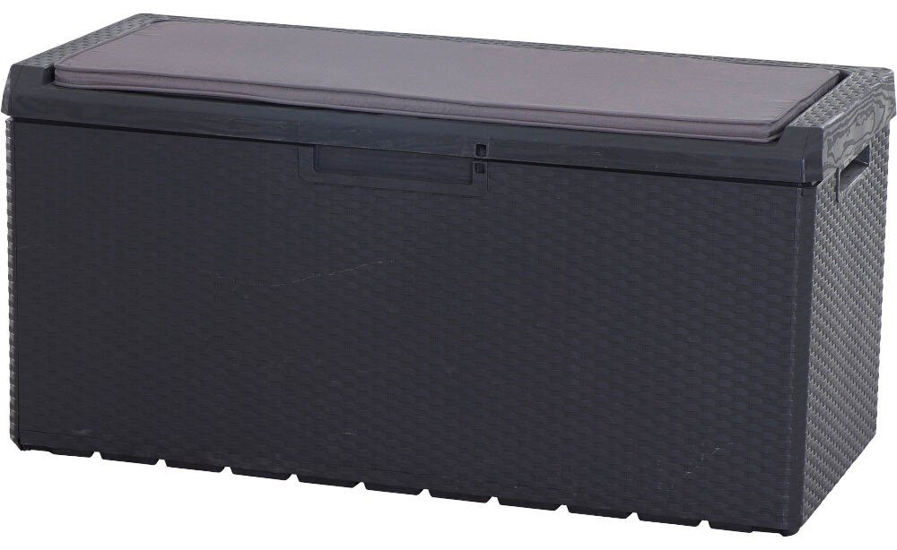 Siena Garden Kissenbox Portonovo, 350 L, Rattan/Holzoptik, anthrazit
