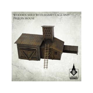 Poland 1939 Wooden Shed with Rabbit Cage and Pigeon House