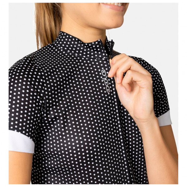 Odlo - Women's T-Shirt S/U Collar S/S FZ Essential Print - Radtrikot