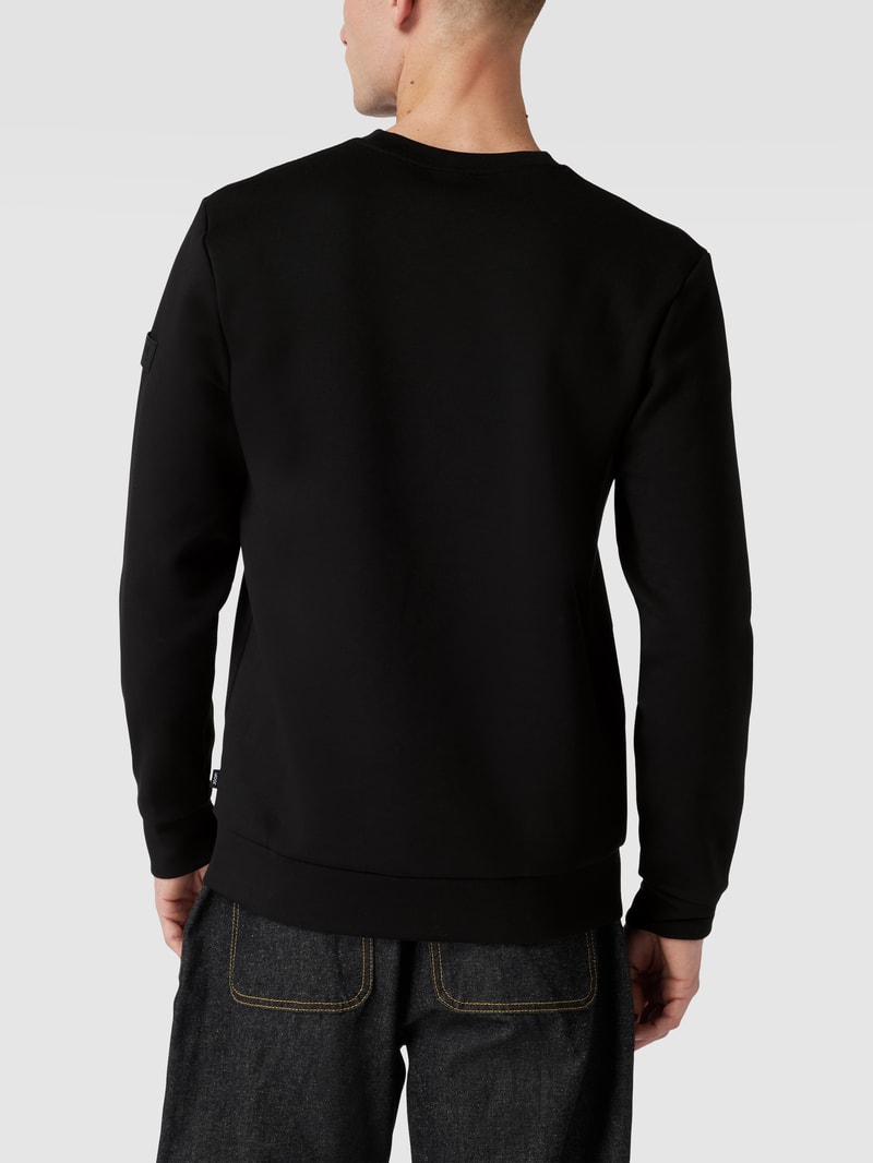 Sweatshirt mit Logo-Patch in schwarz