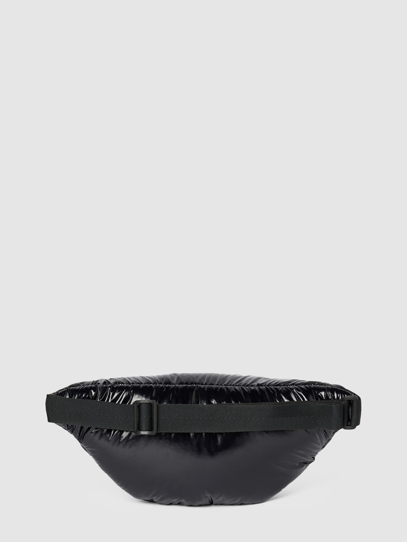 Bauchtasche mit Steppnähten Modell 'Glossy' in schwarz