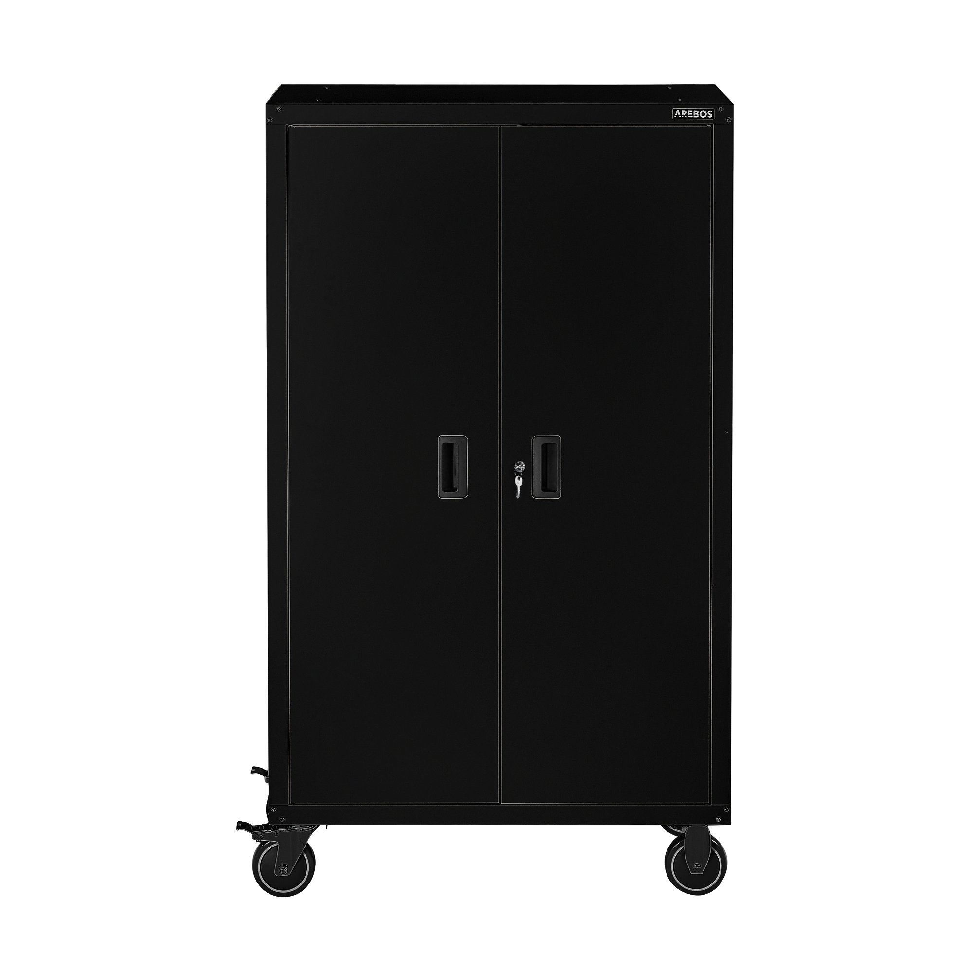Arebos Aktenschrank Büroschrank Materialschrank Stahlschrank (Stück, schwarz)