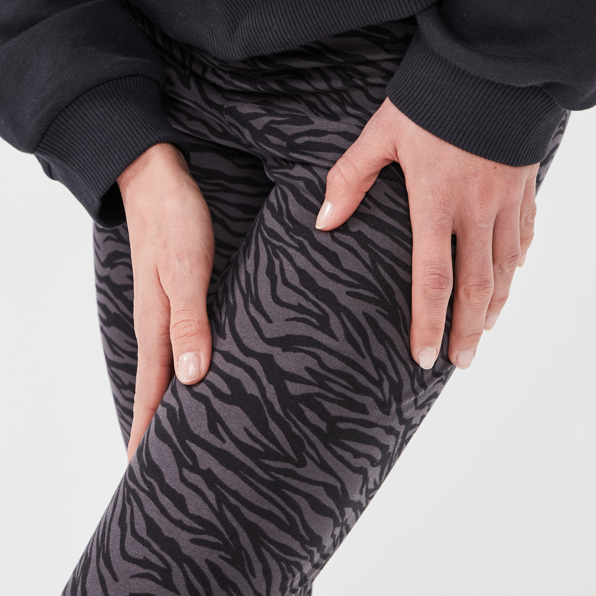 Leggings en coton gris foncé femme | La Halle