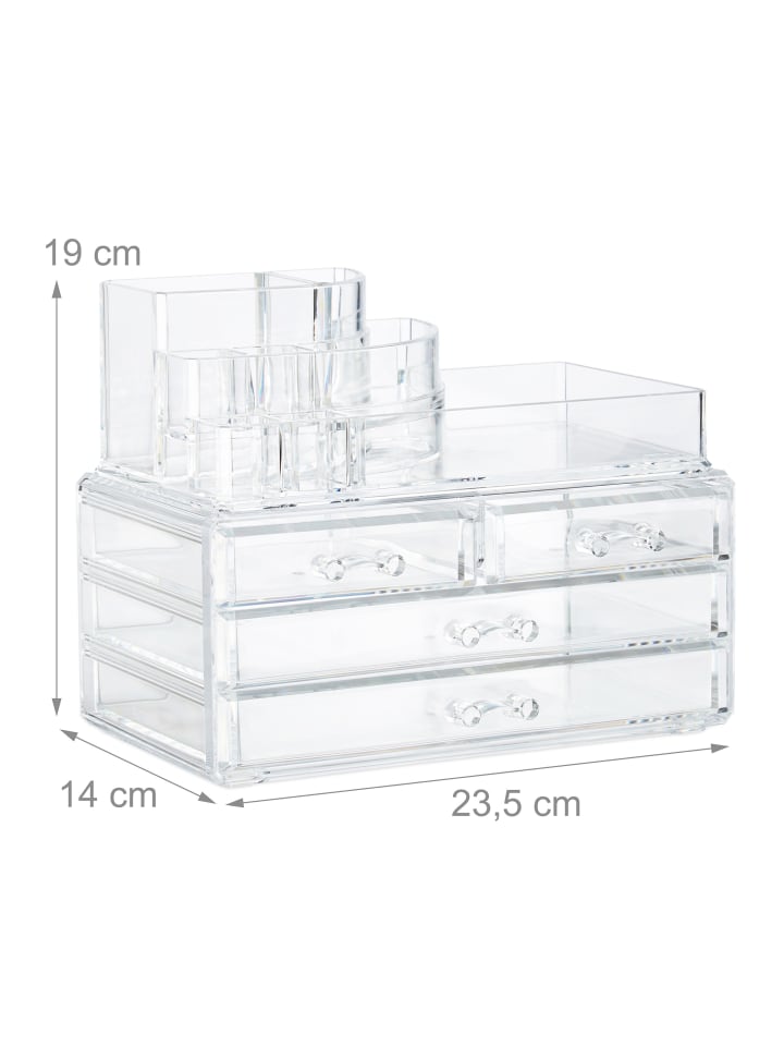 relaxdays Makeup Organizer in Transparent günstig kaufen onesize