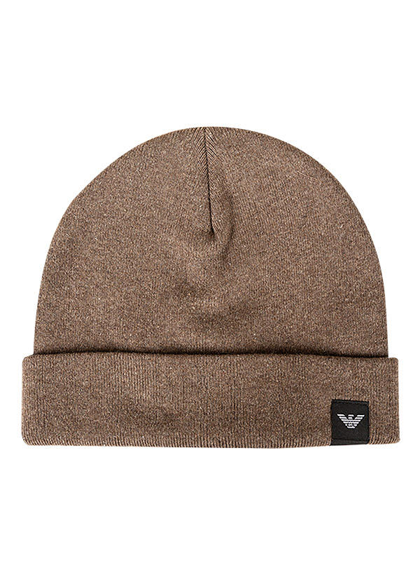 EMPORIO ARMANI, Mütze, Wolle-Kaschmir, taupe meliert