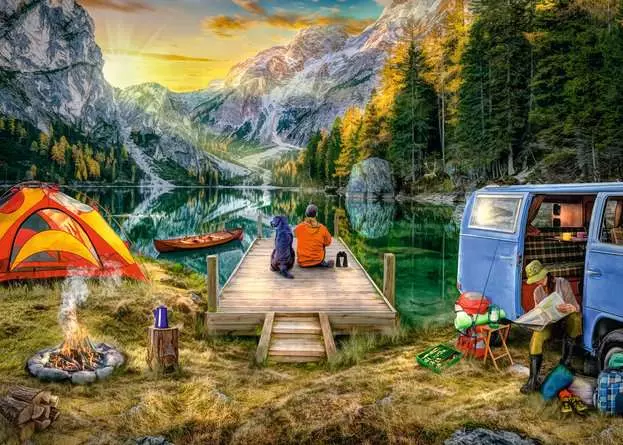 Puzzle 1000 Teile - Campingurlaub