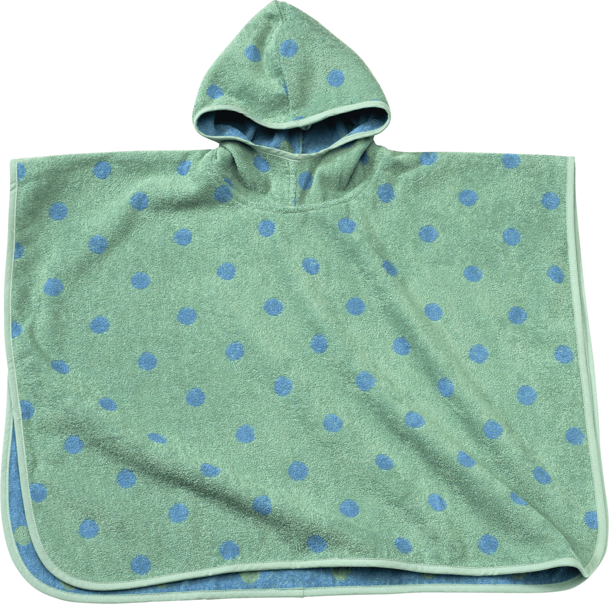 Badeponcho mit Punkten, grün & blau, 1 St