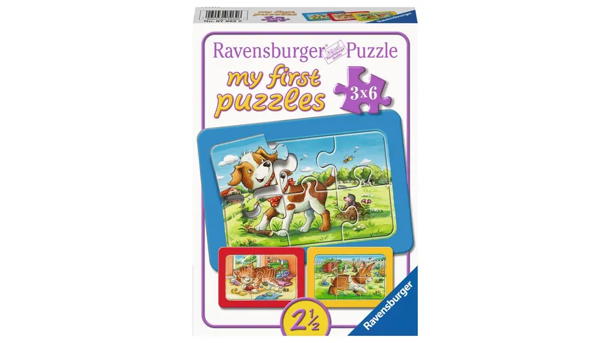 Ravensburger Puzzle - my First Puzzle - Meine Tierfreunde, 6 Teile