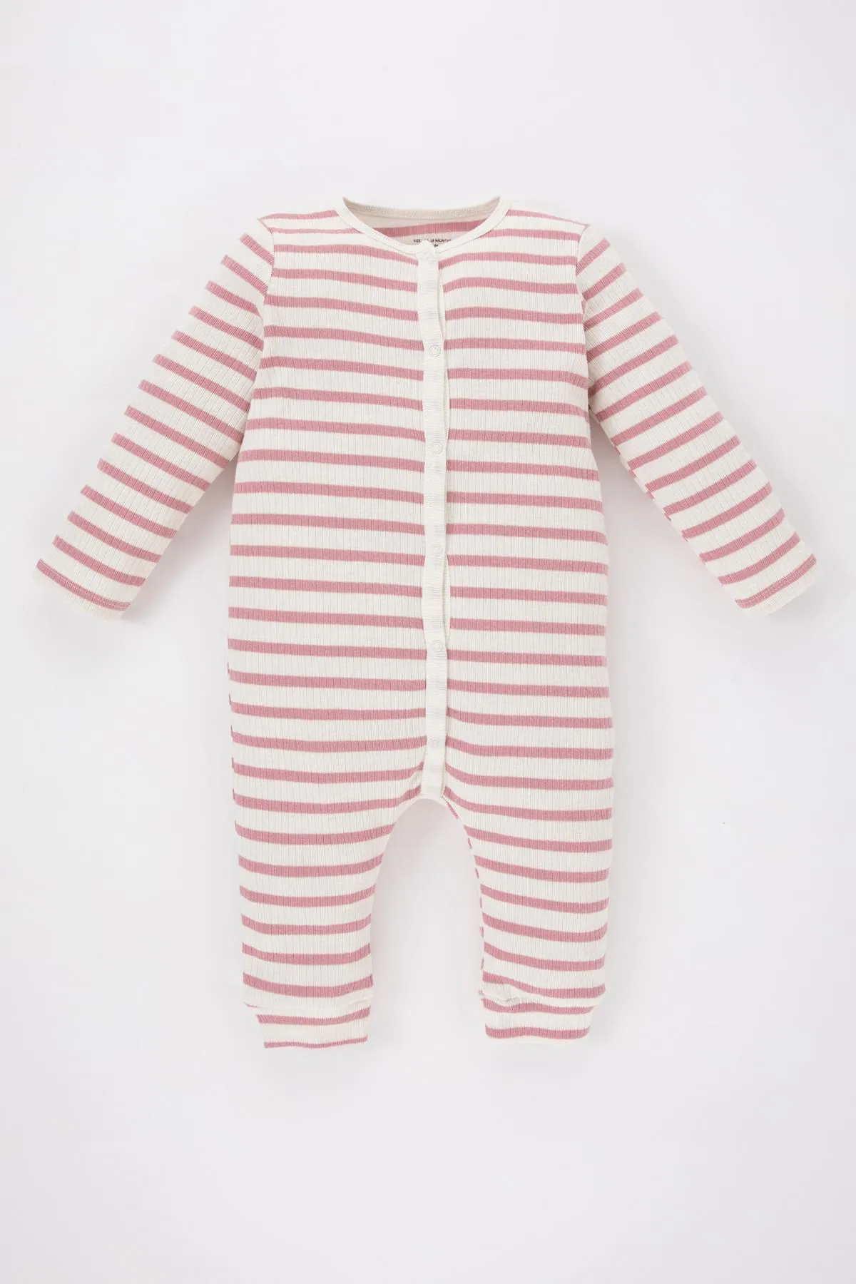 DeFacto  Baby-Overall für Neugeborene, langärmelig, gestreift, gerippt, Camisole