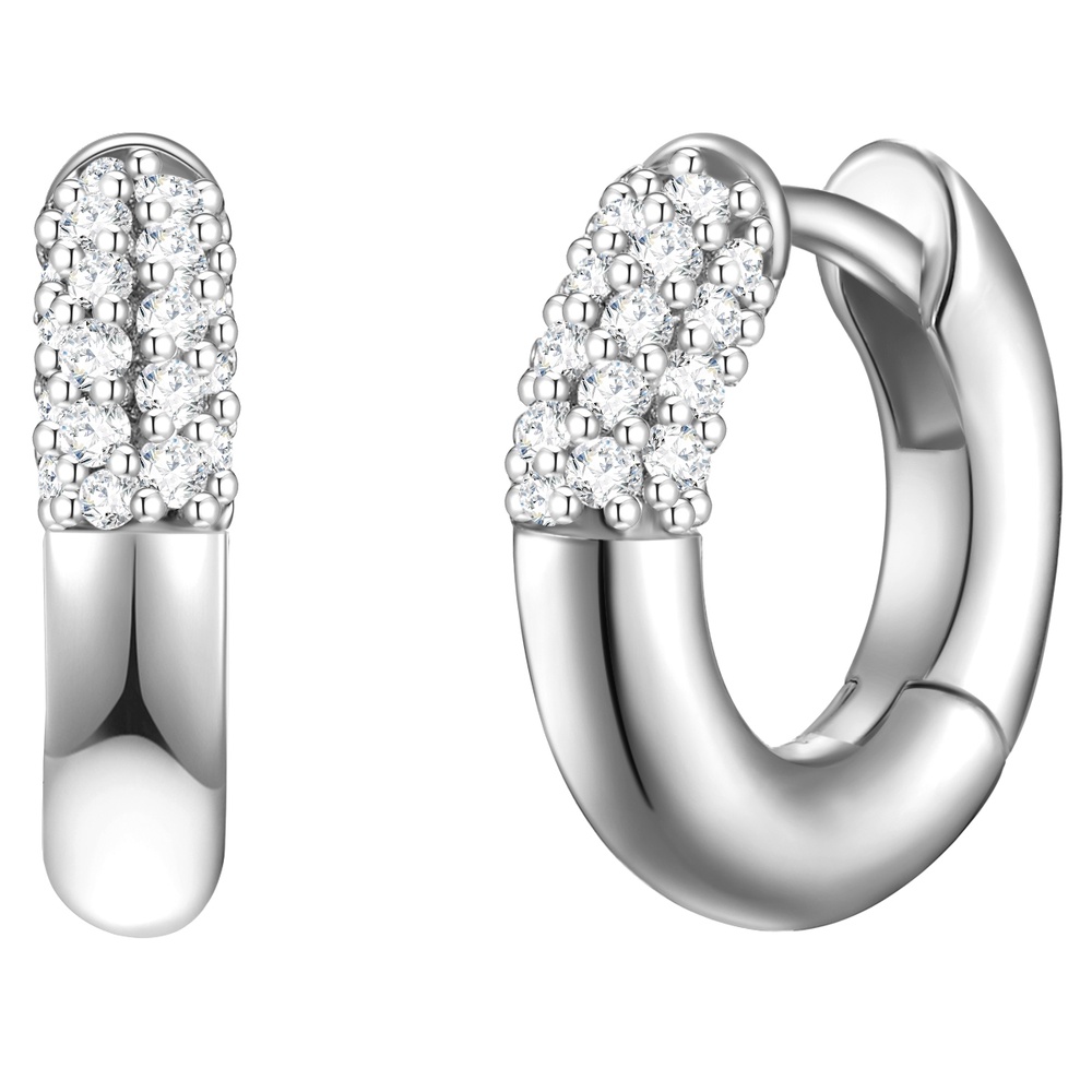 Glanzstücke München Créoles en argent Argent sterling Oxyde de zirconium (CZ) en Argent Boucles d'oreilles