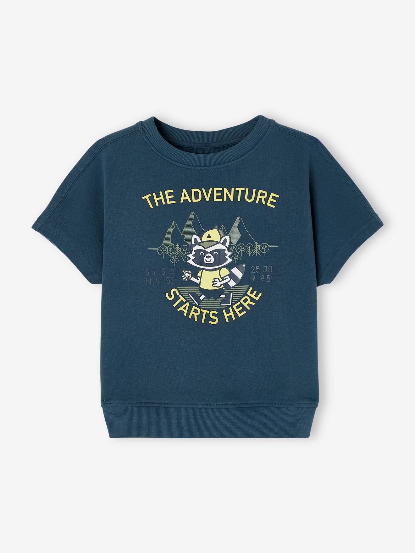 Vertbaudet Jungen Sweatshirt, kurze Ärmel - petrol