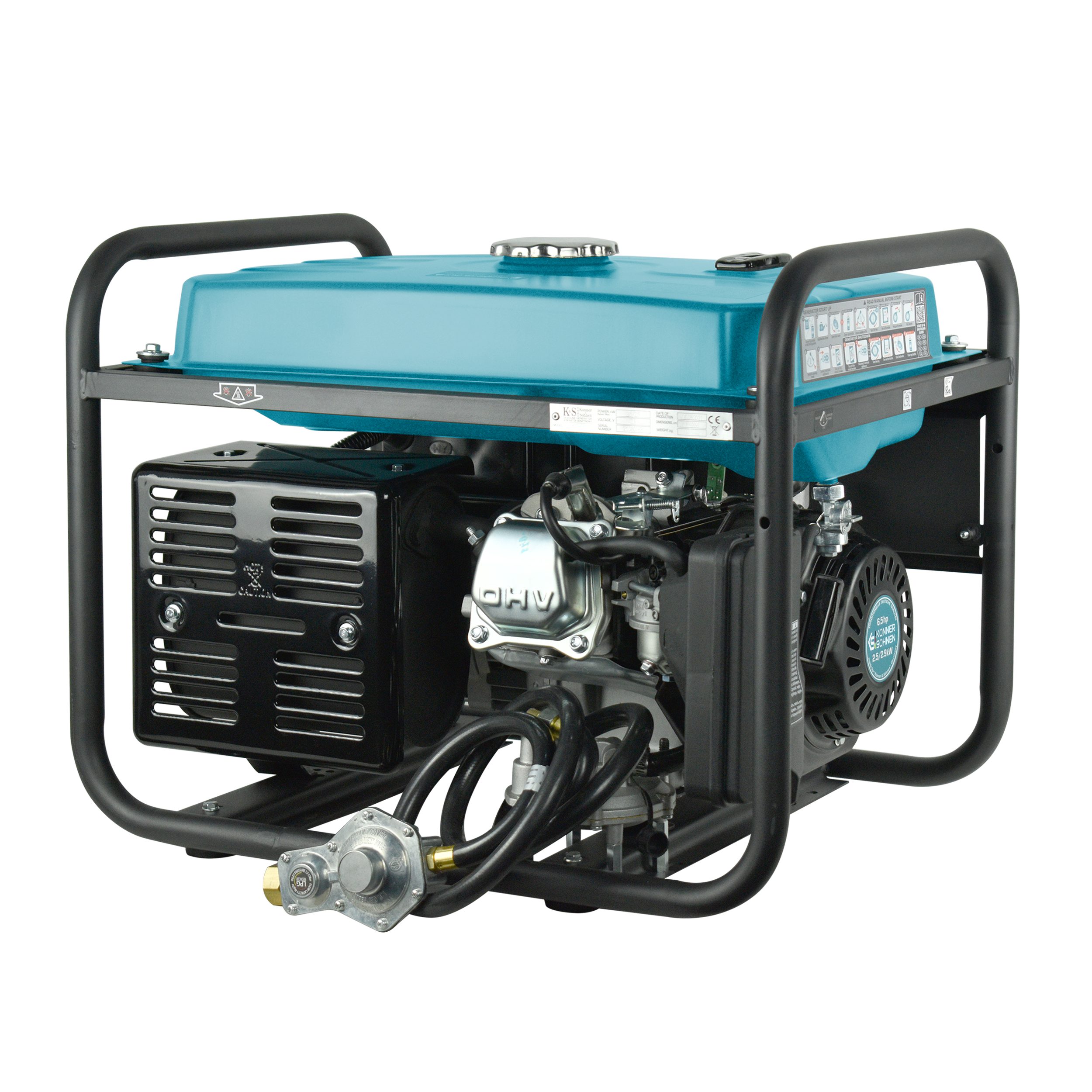 Könner & Söhnen Stromerzeuger KS 2900G, 2,90 in kW, (Packung, 1-tlg), 2x16A (230 V), 12 V, automatischer Spannungsregler (AVR)