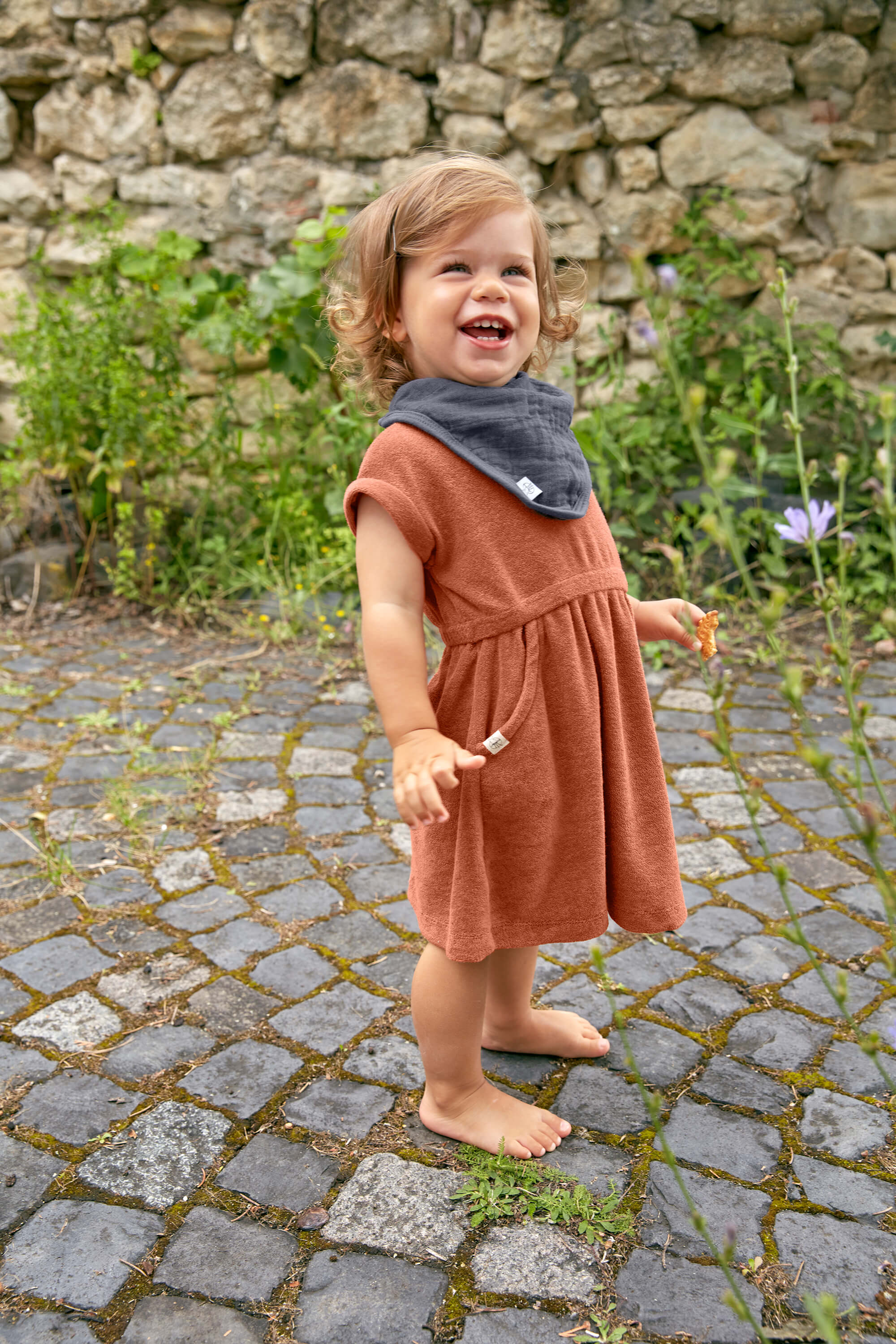 Frottee Kleid Kinder, Rostrot