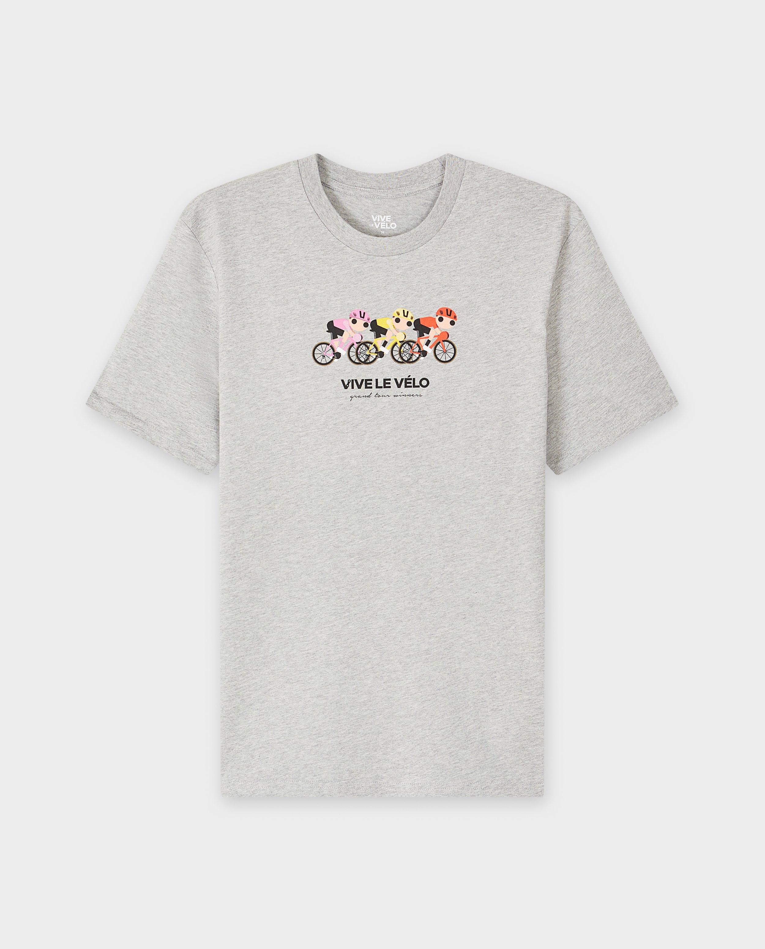 Länge leve cykel-T-shirt med tryck grå