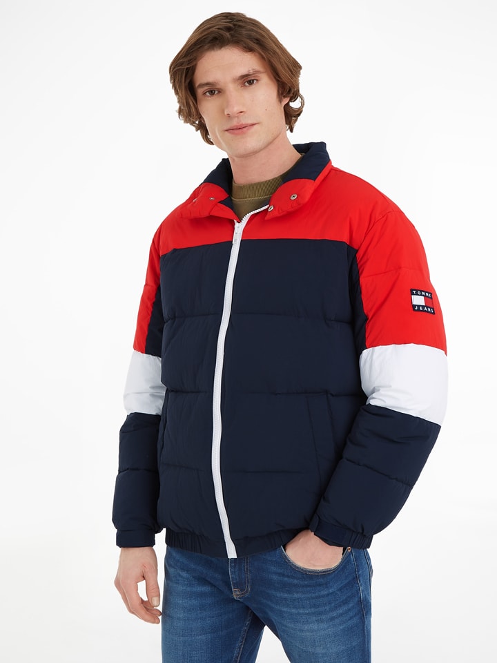 Tommy Hilfiger Winterjacke in Dunkelblau/ Rot günstig kaufen