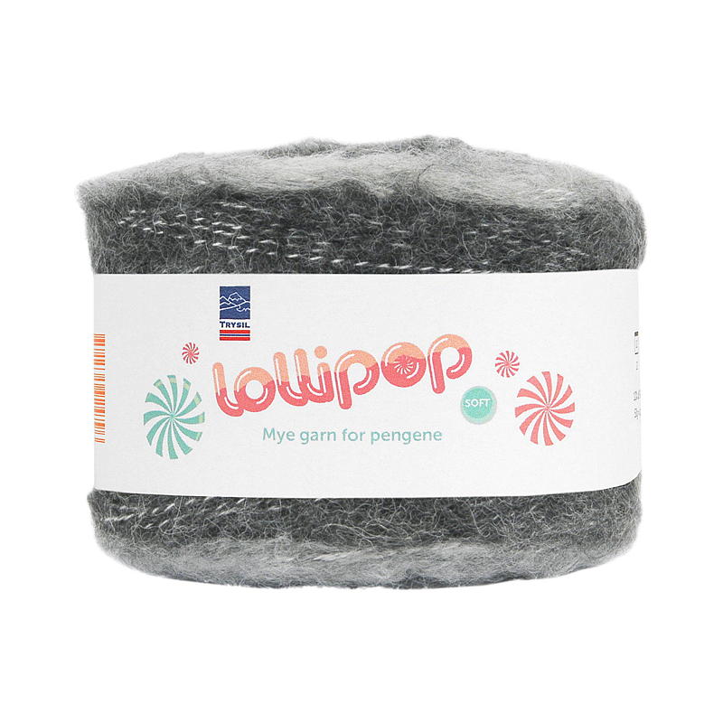 Garn Lollipop perlegrå/grå/koks gradert