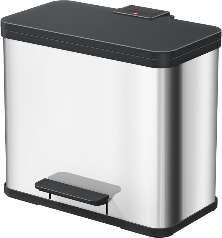 Hailo Papierkorb Duo Plus L Silber, schwarz