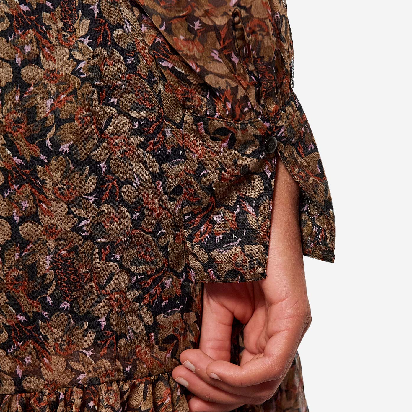 NAWA   Robe fleurie marron Femme